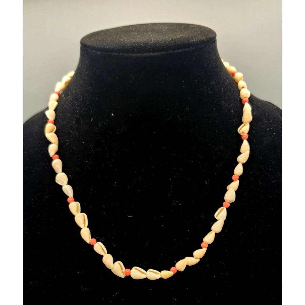 Cowrie Shell Pink‎ Spacer Bead Necklace